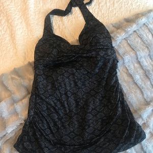 NWOT Gray and Black Tankini Top with Cups
